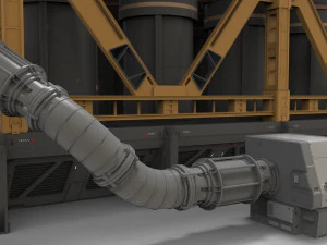 공상 과학 저장 탱크 3D 모델