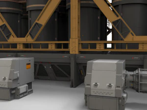 공상 과학 저장 탱크 3D 모델