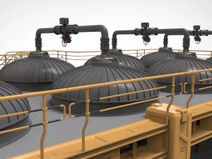 공상 과학 저장 탱크 3D 모델