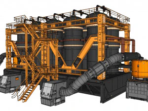 공상 과학 저장 탱크 3D 모델