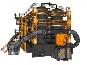 공상 과학 저장 탱크 3D 모델
