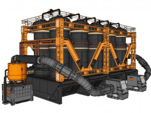 공상 과학 저장 탱크 3D 모델