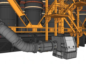 공상 과학 저장 탱크 3D 모델
