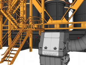 공상 과학 저장 탱크 3D 모델