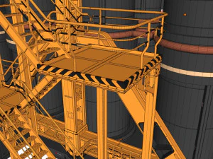 공상 과학 저장 탱크 3D 모델