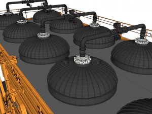 공상 과학 저장 탱크 3D 모델