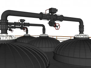 공상 과학 저장 탱크 3D 모델
