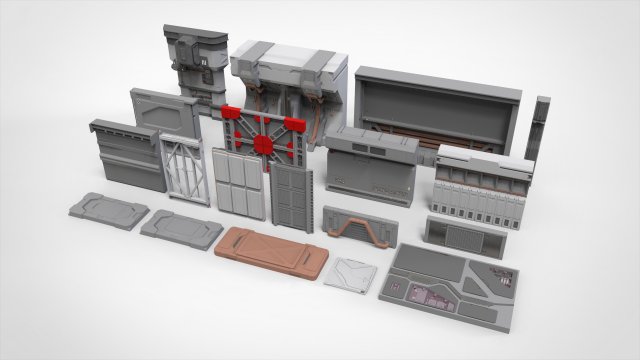 Sci-fi architecture kitbash 35 Modelo 3D .c4d .max .obj .3ds .fbx .stl .blend 