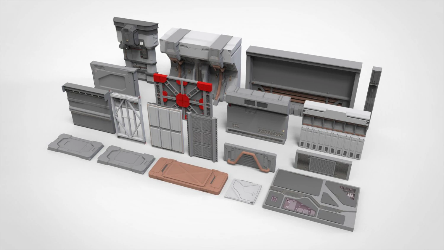 Sci-fi architecture kitbash 35 3D Model .c4d .max .obj .3ds .fbx .stl .blend 