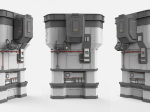 Sci-fi architecture kitbash 35 3D Model