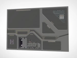 Sci-fi architecture kitbash 35 3D Model