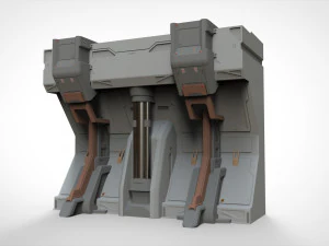 Sci-fi architecture kitbash 35 3D Model