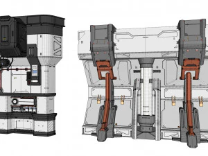 Sci-fi architecture kitbash 35 3D Model