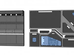 Sci-fi architecture kitbash 35 3D Model