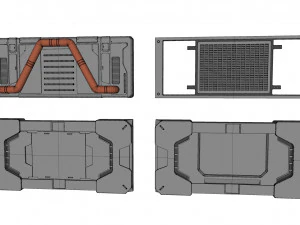 Sci-fi architecture kitbash 35 3D Model