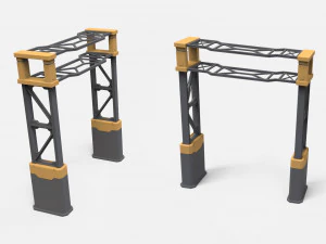 Sci-fi architecture kitbash 36 3D Model