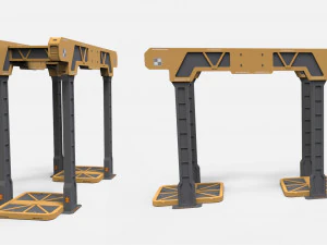 Sci-fi architecture kitbash 36 3D Model