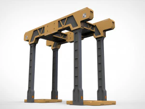 Sci-fi architecture kitbash 36 3D Model