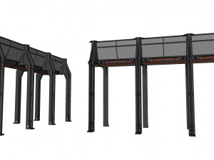 Sci-fi architecture kitbash 36 3D Model