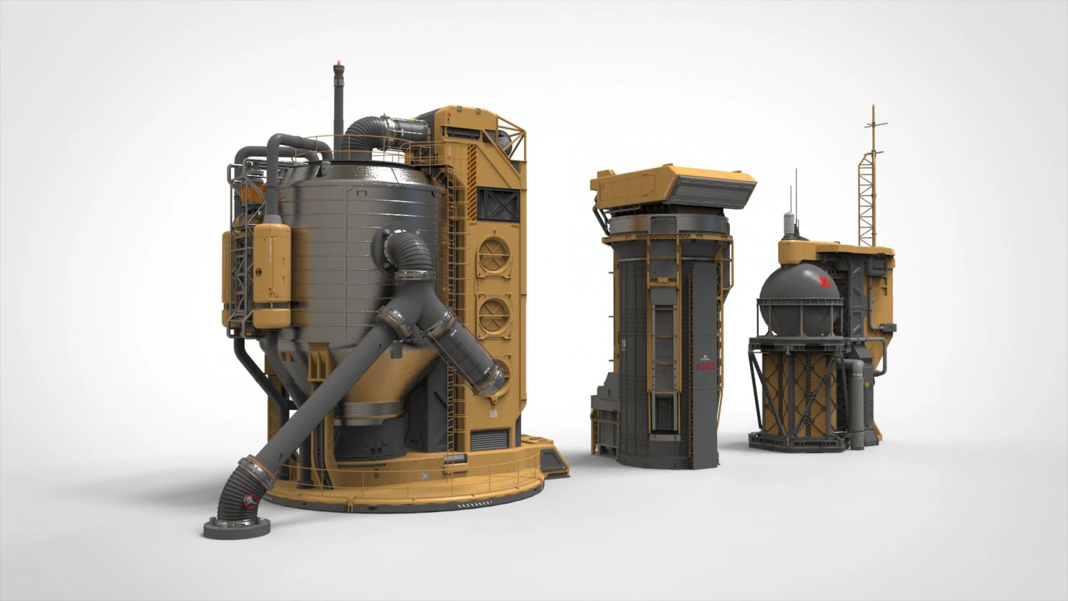 Sci-fi storage tank 2 3D Model .c4d .max .obj .3ds .fbx .stl .blend 