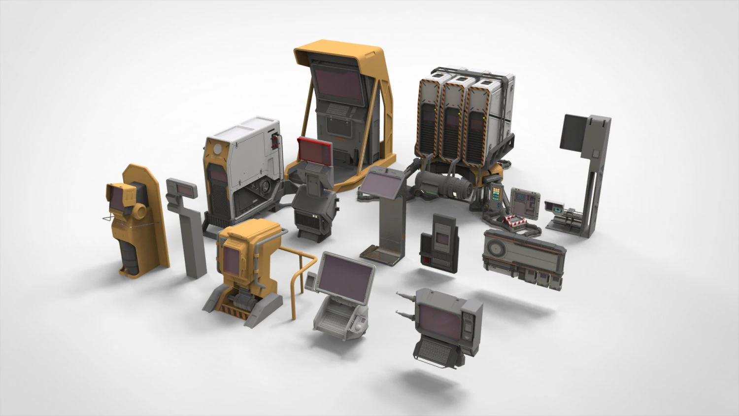 Sci fi terminal 1 3D Model .c4d .max .obj .3ds .fbx .stl .blend 