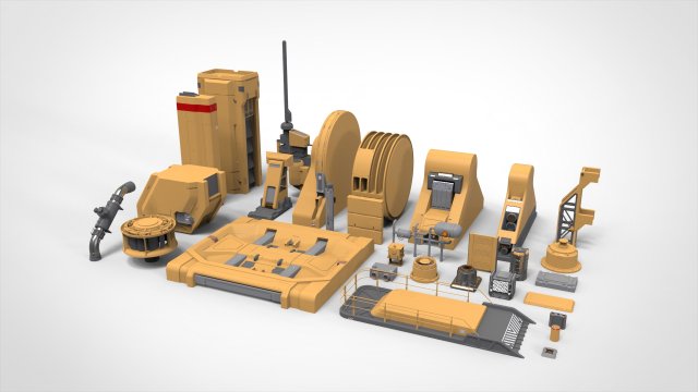 Sci-fi Architecture kitbash 37 Modelo 3D .c4d .max .obj .3ds .fbx .stl .blend 