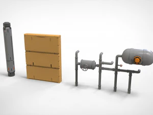 Kitbash o architekturze science-fiction 37 Model 3D