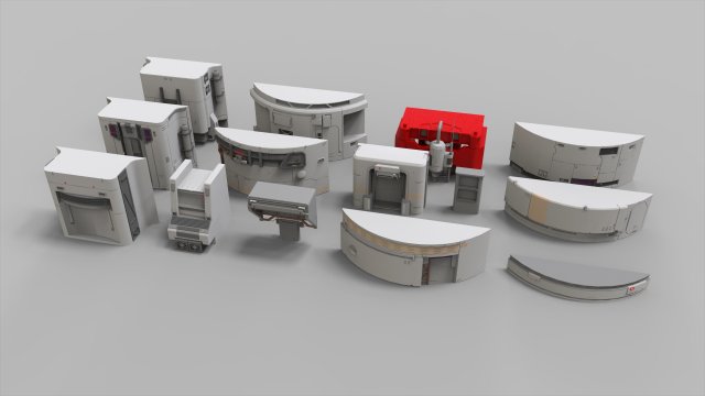 Sci-fi Architecture kitbash 38 3D मॉडल .c4d .max .obj .3ds .fbx .stl .blend 