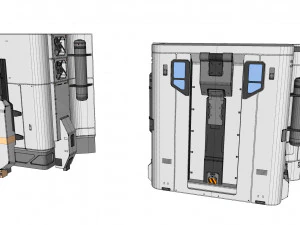 Sci-fi Architecture kitbash 38 3D Model