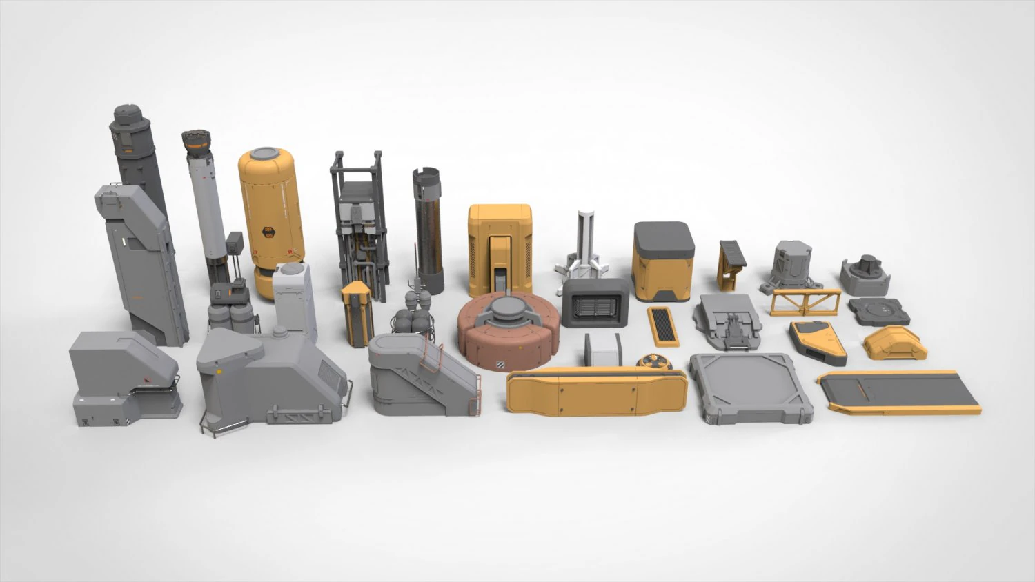 Kitbash di architettura fantascientifica 39 Modello 3D .c4d .max .obj .3ds .fbx .stl .blend 