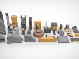 Kitbash d'architecture de science-fiction 39 Modèle 3D