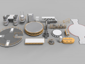 Sci-fi Architecture kitbash 40 3D Model