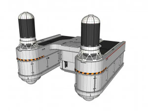 Sci-fi Architecture kitbash 40 3D Model