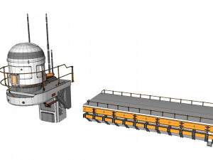 Sci-fi Architecture kitbash 40 3D Model