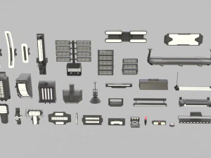 विज्ञान फाई प्रकाश व्यवस्था 8 3D मॉडल