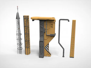 Sci-Fi architecture Elements collection 32 3D Model