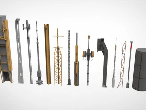Sci-Fi architecture Elements collection 32 3D Model
