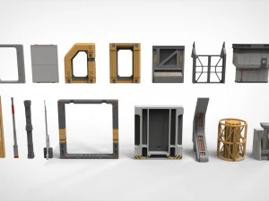 Sci-Fi architecture Elements collection 32 3D Model
