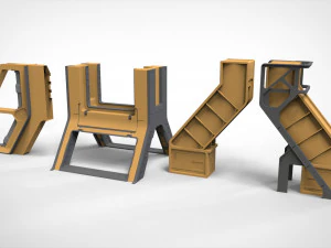 Sci-Fi architecture Elements collection 32 3D Model