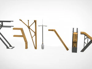 Sci-Fi architecture Elements collection 32 3D Model