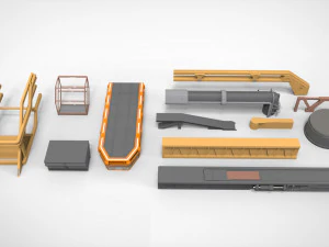 Sci-Fi architecture Elements collection 32 3D Model