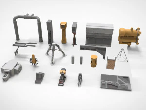 Sci-Fi architecture Elements collection 32 3D Model