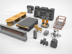Sci-Fi architecture Elements collection 32 3D Model