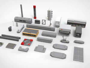Sci-Fi architecture Elements collection 32 3D Model