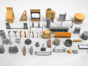 Sci-Fi architecture Elements collection 32 3D Model