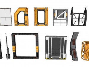 Sci-Fi architecture Elements collection 32 Modèle 3D