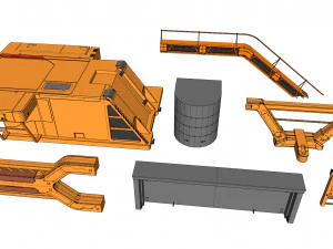 Sci-Fi architecture Elements collection 32 3D Model