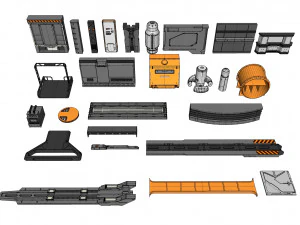 Sci-Fi architecture Elements collection 32 3D Model