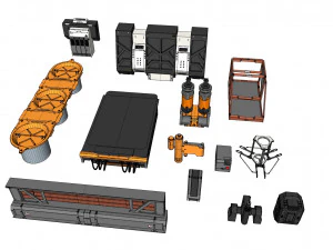 Sci-Fi architecture Elements collection 32 3D Model