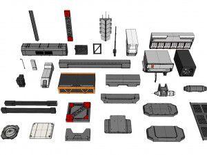 Sci-Fi architecture Elements collection 32 Modèle 3D